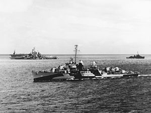 USS Kidd (DD-661) underway off Roi on 12 June 1944