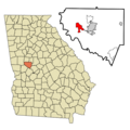 Upson County Georgia Incorporated and Unincorporated areas Sunset Village Highlighted
