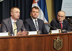 Vladimir Petrovic, Bojan Pajtic, Igor Mirovic, Milos Vucevic (cropped)