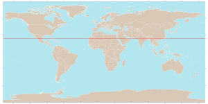 World map with tropic of cancer