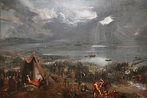 'Battle of Clontarf', oil on canvas painting by Hugh Frazer, 1826