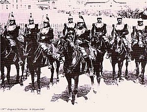 1907- Les cuirassiers à Narbonne