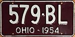 1954 Ohio license plate.JPG