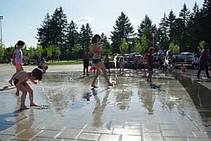53rd Avenue Park water fountain play 6 - Hillsboro, Oregon