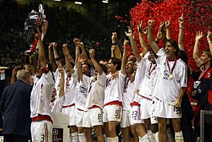 A.C. Milan lifting the European Cup after winning the 2002–03 UEFA Champions League - 20030528