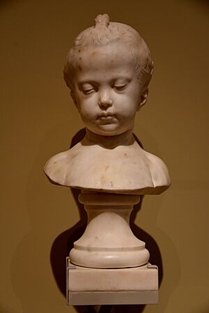 A Young Girl. Marble bust, 1770-1790 CE, by Jacques Saly. From Paris, France. The Victoria and Albert Museum, London