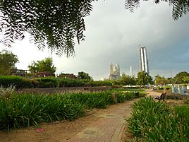 A view from Heritage Park in Abu Dhabi, UAE.