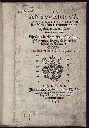 An Answere Unto the Confutation of John Nichols by Dudley Fenner