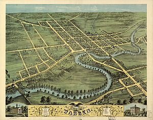 Bird's eye view of Warren, Trumbull County, Ohio 1870. LOC 73694519