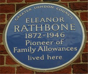 Blue plaque Eleanor Rathbone