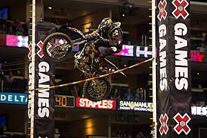 Brian Deegan jumping at X Games 17 in Los Angeles