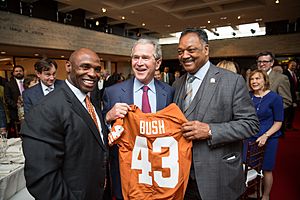 Charlie Strong with George W. Bush and Jesse Jackson