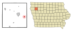 Location of Aurelia, Iowa