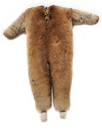 Child's combination suit, caribou fur
