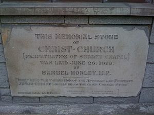 Christ Church foundation stone 1873
