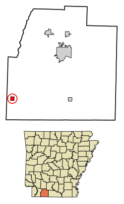 Location of Taylor in Columbia County, Arkansas.