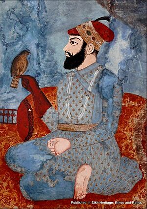 Contemporary painting of Guru Tegh Bahadur by Ahsan, ca.1668.jpg