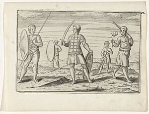 Drie krijgers van Bantam, 1596, RP-P-OB-80.252