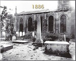 Earthquake damage to the Unitarian Church in Charleston in 1886