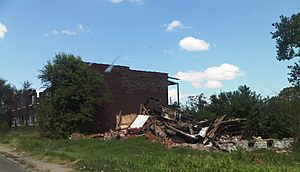 East St. Louis, IL - damaged apartment building