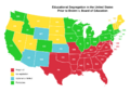 Educational separation in the US prior to Brown Map