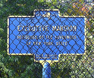 Executive Mansion Historical Sign Fenced In