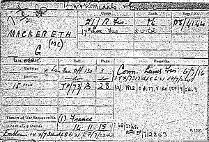 Gilbert MacKereth WO 372-13 medal card