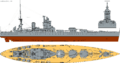 HMS Nelson (1931) profile drawing