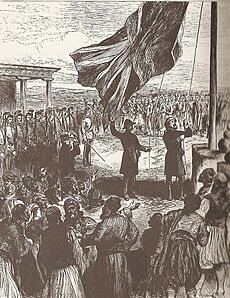 Hosting the British flag at Nicosia