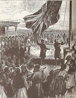 Hosting the British flag at Nicosia