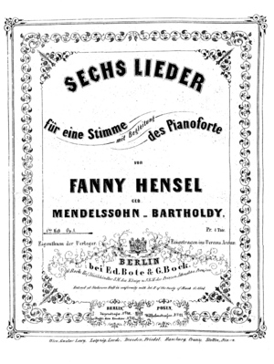 IMSLP99178-PMLP194743-Hensel Fanny Sechs Lieder fuer eine Stimme mit Begleitung des Pianoforte Op 1 Bote 1046 1846 p 1pdf