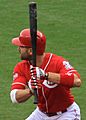 Joey Votto choking up in 2015 (21381788014) (cropped)