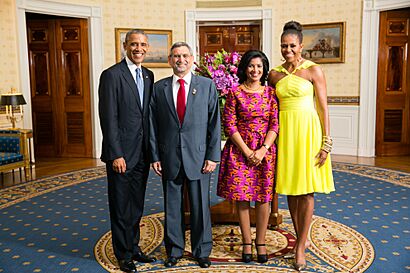 Jorge Carlos Fonseca with Obamas 2014