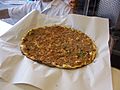 Lahmacun being served