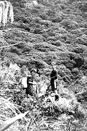 Lucy Moore and Lucy Cranwell at Maungapohatu