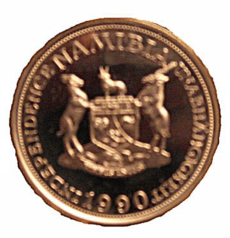 Münze-Namibia-10 Mark-1990-Probe-verso