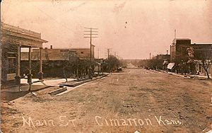 Main Street Cimarron Kansas 1914