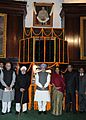 Manmohan Singh, the Speaker, Lok Sabha, Smt. Meira Kumar, the Chairman, BJP Parliamentary Party, Shri Lal Krishna Advani and other dignitaries paid homage at the portrait of Shri C. Rajagopalachari, on his Birth Anniversary