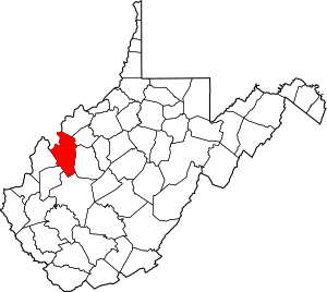 Map of West Virginia highlighting Jackson County