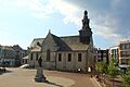 Markt met Egmontstandbeeld en Onze-Lieve-Vrouw-Hemelvaartkerk, Zottegem
