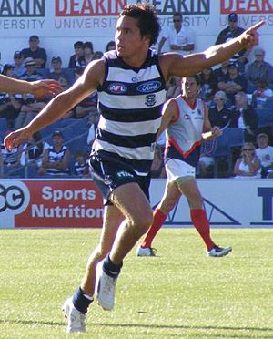 Mathew Stokes playing for Geelong