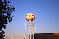 Water tower in Matthews