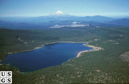 Medicine Lake with Mount Shasta in the background