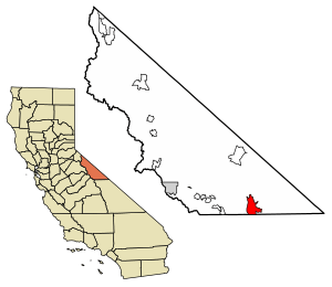 Location of Chalfant in Mono County, California.