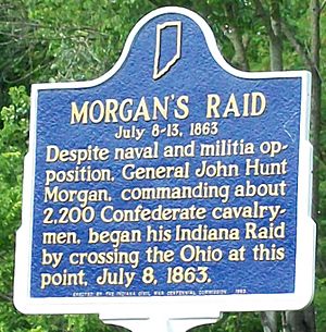 Morgan's raid marker at Morvin's Landing near Mauckport Indiana in July 2009