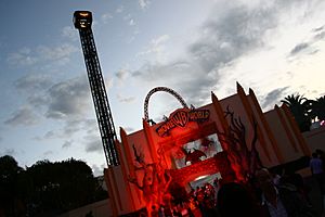 Movie World entrance during Fright Nights