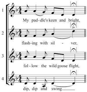 My Paddle's Keen and Bright Margaret Embers McGee 1918 four voice round