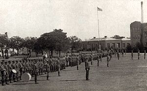 NTAC cadets on campus quad, 1920