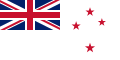 New Zealand Flag with white background and red stars