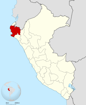 Location of the Piura Region in Peru
